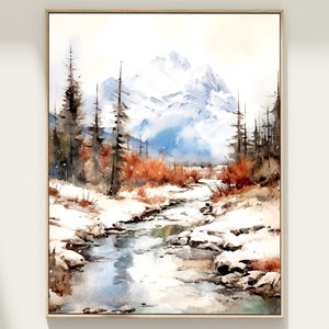 Banff National Park Print, Canada Landscape Wall Art Print, Painting of Mountain, Travel Gift, Original Watercolor Print, World Traveler Art