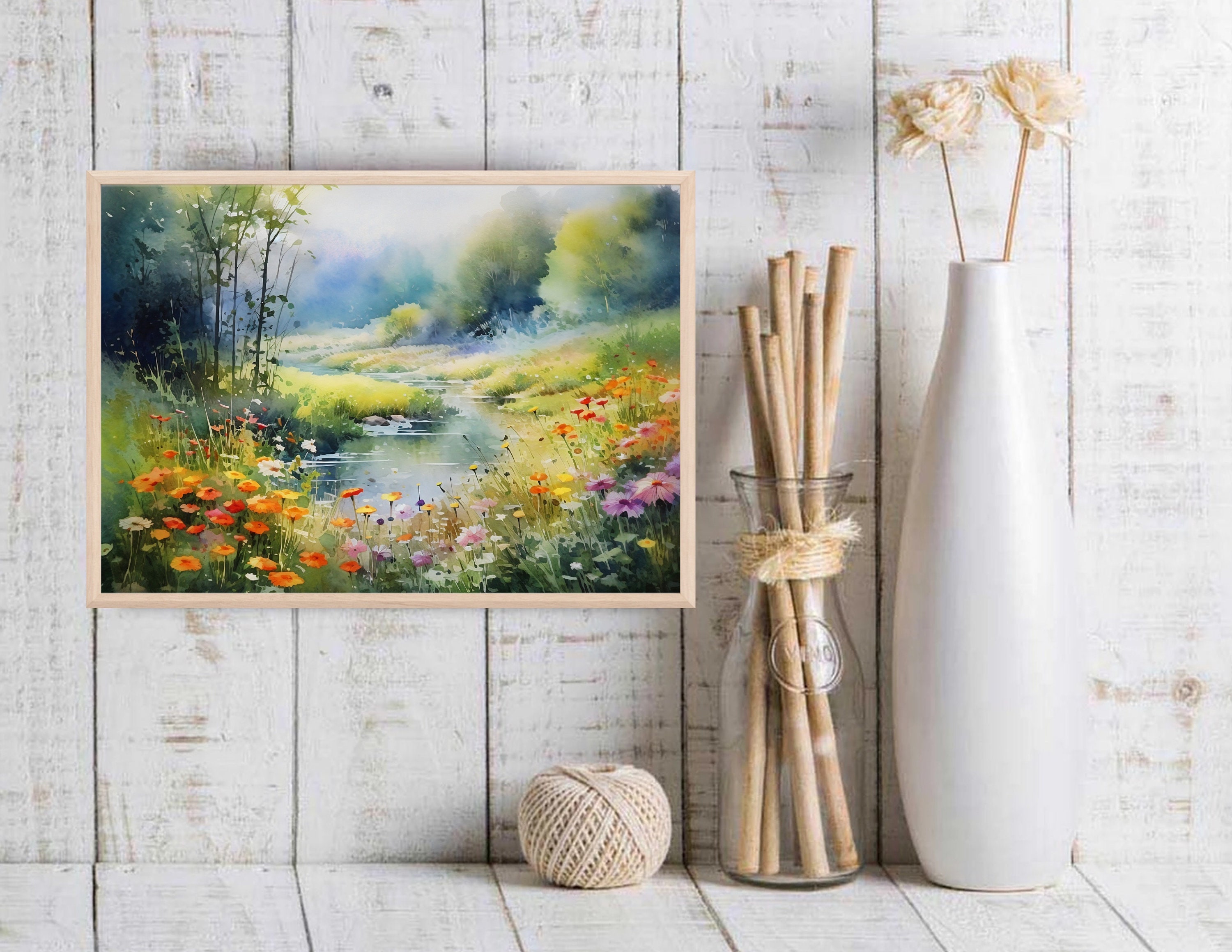 Watercolor Landscape Painting Art Print - Etsy
