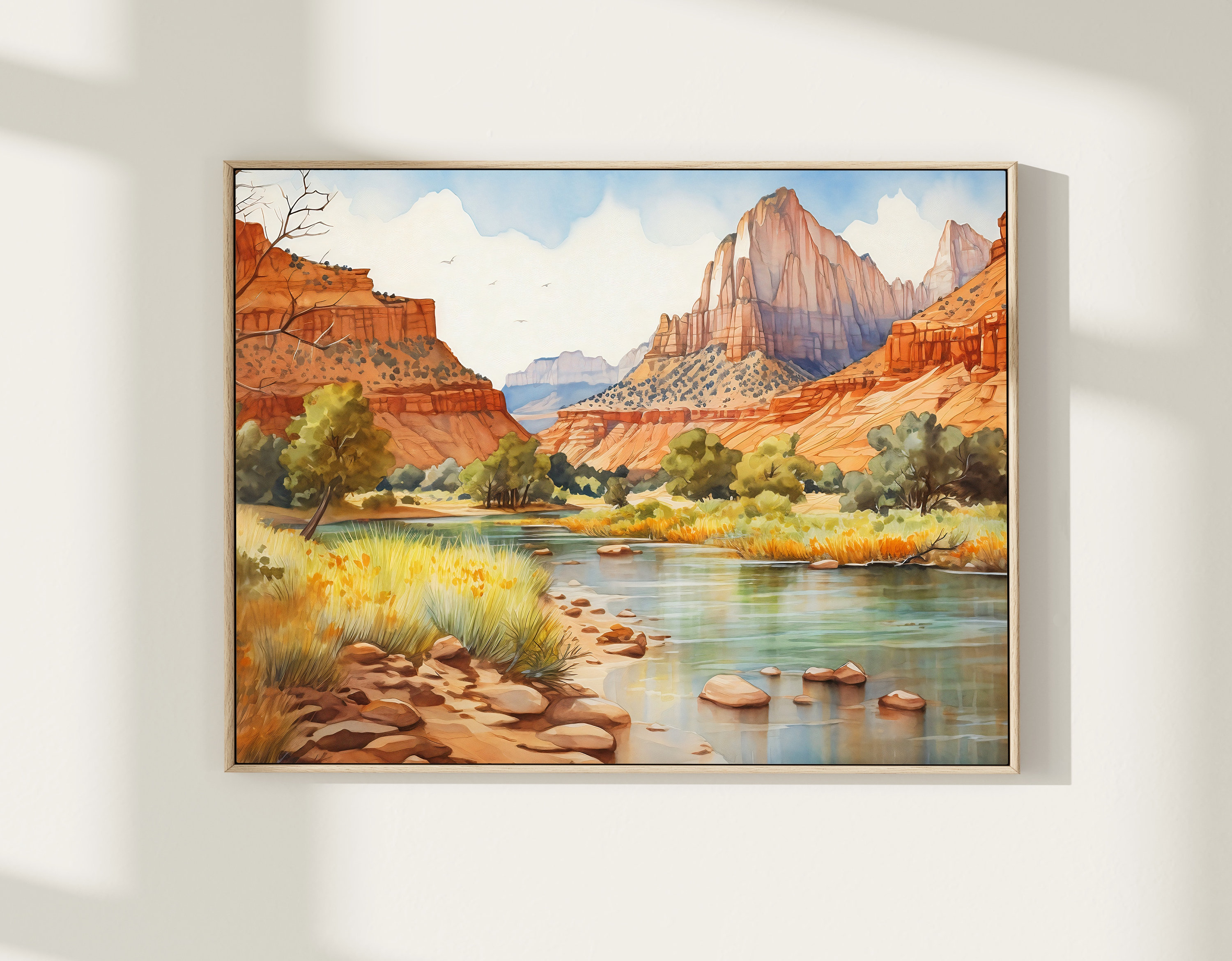 Zion National Park Watercolor Painting Art Print Zion Poster Etsy