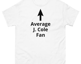 Fan medio di J. Cole, t-shirt rapper, grafica divertente freccia, streetwear,