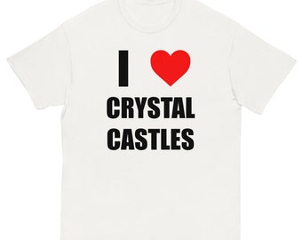 I Heart Crystal Castles T-Shirt, I love Crystal Castles Graphic Tee, Crystal Castles Fan Merch, Great Gift for Concerts