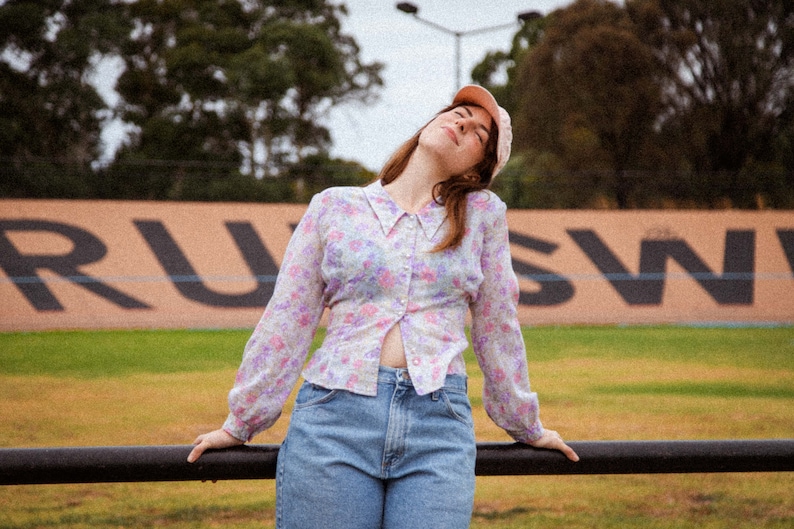 1970s Melbourne Floral Shirt, pastel, size 10 image 1