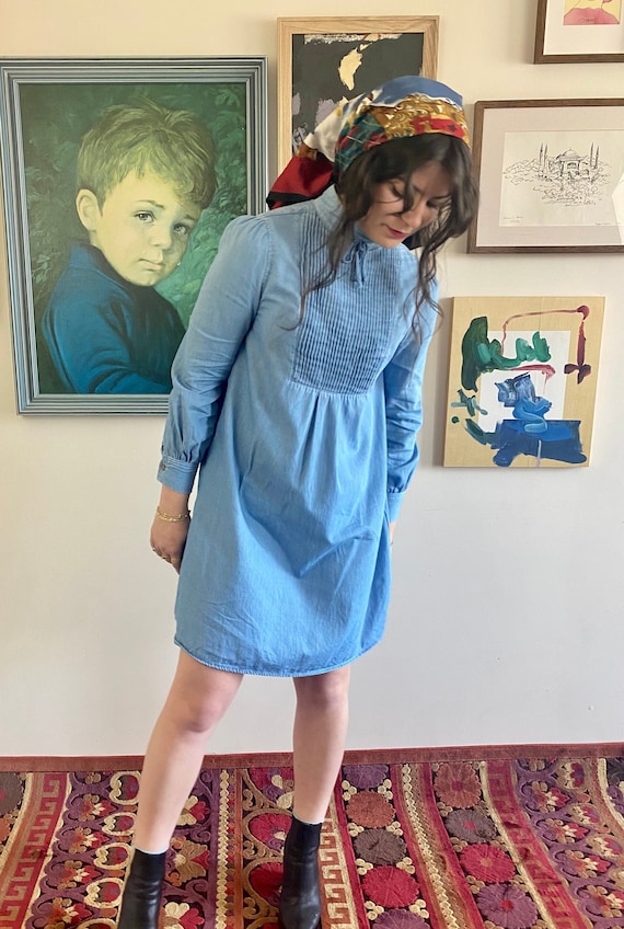 white christmas dresses AG Jeans x Alexa Chung Denim Mini Dress Blue Stretch Cotton Size Extra   Celebrity Owned