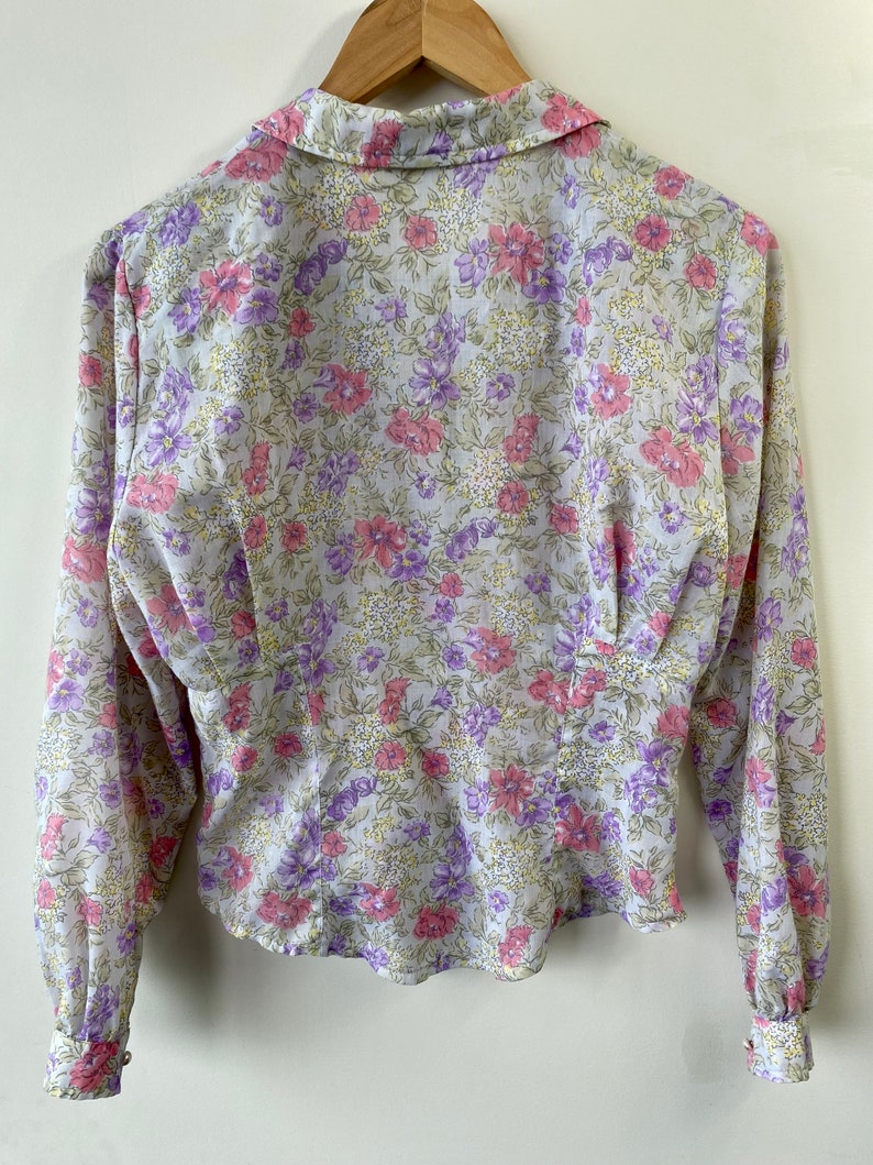 1970s Melbourne Floral Shirt, pastel, size 10 image 5