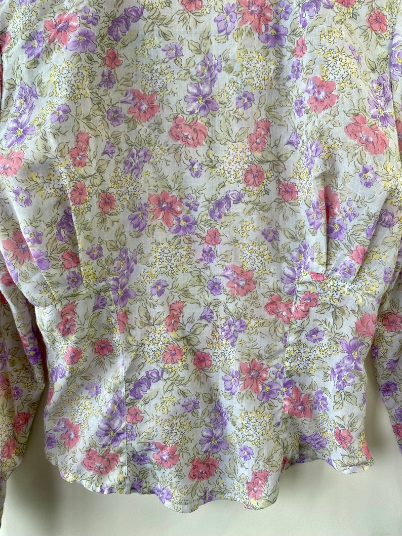 1970s Melbourne Floral Shirt, pastel, size 10 image 4