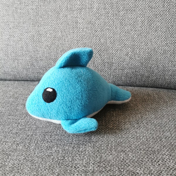 Dolphin Light Blue Fluffy Stuffed Animal Plush Delfin Stofftier