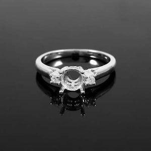 925 Sterling Silver Ring Setting, CZ setting Round Bezel Cup Setting, Ring Blanks,ring supplies for Round stone and for ash and resin works