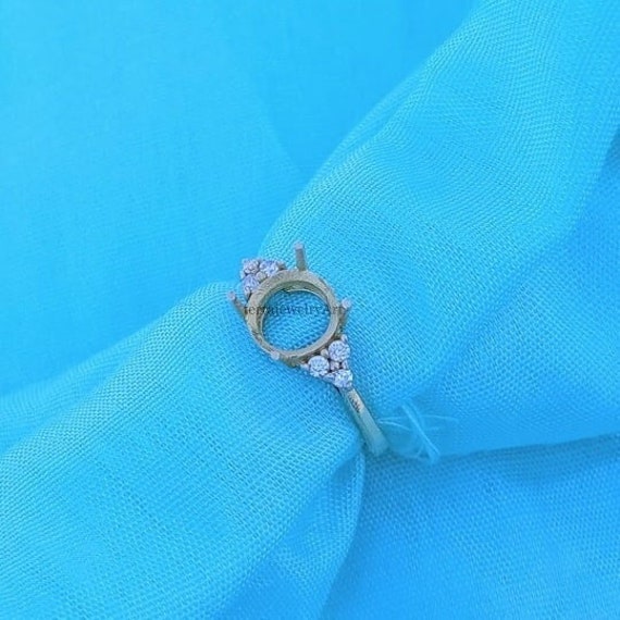 925 Sterling Silver Solitaire Round Ring Setting Wedding Ring