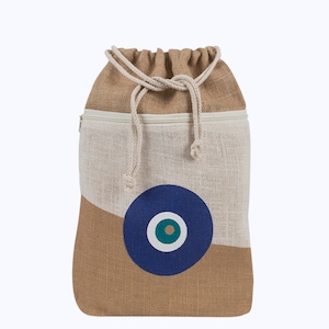 Elegante con carattere casual questo zaino con occhio, per qualsiasi regalo o regalo di addio al nubilato, design greco, fatto a mano