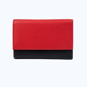 billetera, billetera de mujer, billetera de cuero, negro, rojo, billetera grande, mejor regalo, regalo de cumpleaños, regalo de aniversario, billetera para ella, billetera de todos los días
