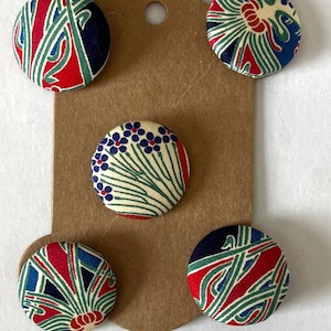 Liberty fabric covered buttons/ fabric buttons/ handcovered fabric buttons