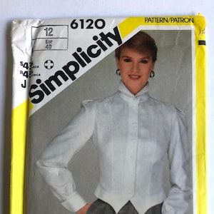 Style vintage blouse/jacket sewing pattern/ 1980’s blouse/jacket pattern/ vintage 1980’s pattern