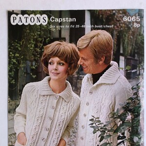 Vintage 1960s Knitting Pattern: Matching Couple Cardigans