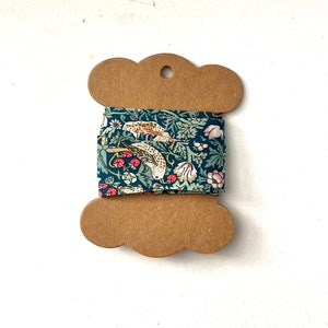 William Morris bias binding tape 2.5cm/Strawberry Thief bias binding/ Blue Strawberry Thief binding tape