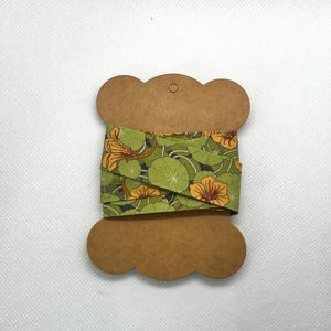 Cinta al bies de algodón con estampado floral hecha a mano - 2,5 cm