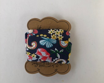 Nastro sbieco con stampa floreale fatto a mano 2,5 cm