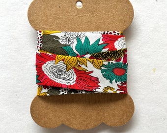 Nastro sbieco con stampa floreale fatto a mano 2,5 cm