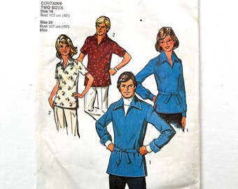 Simplicity 6436 Vintage 1970’s pattern/ Vintage 1970's top sewing pattern/ 1970's vintage sewing pattern