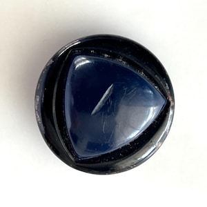 Vintage 1950s Statement Button: Black & Purple Triangular Design