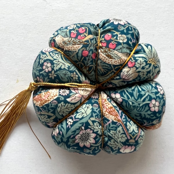 William Morris fabric pin cushion/ fabric pin cushion