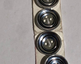 Vintage Knöpfe aus Metall, 1960s Nähzubehör (5er Set)