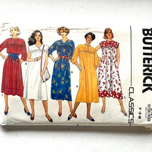 Butterick 1980s Pullover Kleid Schnittmuster - Größe S