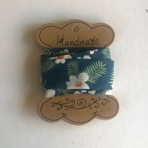 Cinta al bies con estampado floral hecha a mano de 2,5 cm
