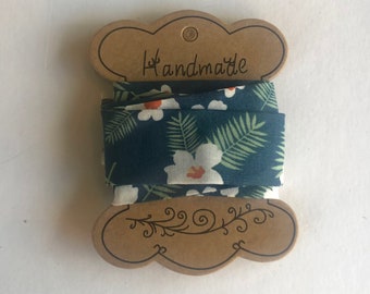 Nastro sbieco con stampa floreale fatto a mano 2,5 cm