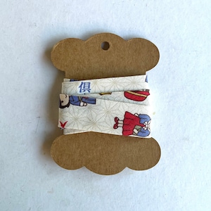 Cinta al bies de tela japonesa hecha a mano - 2,5 cm