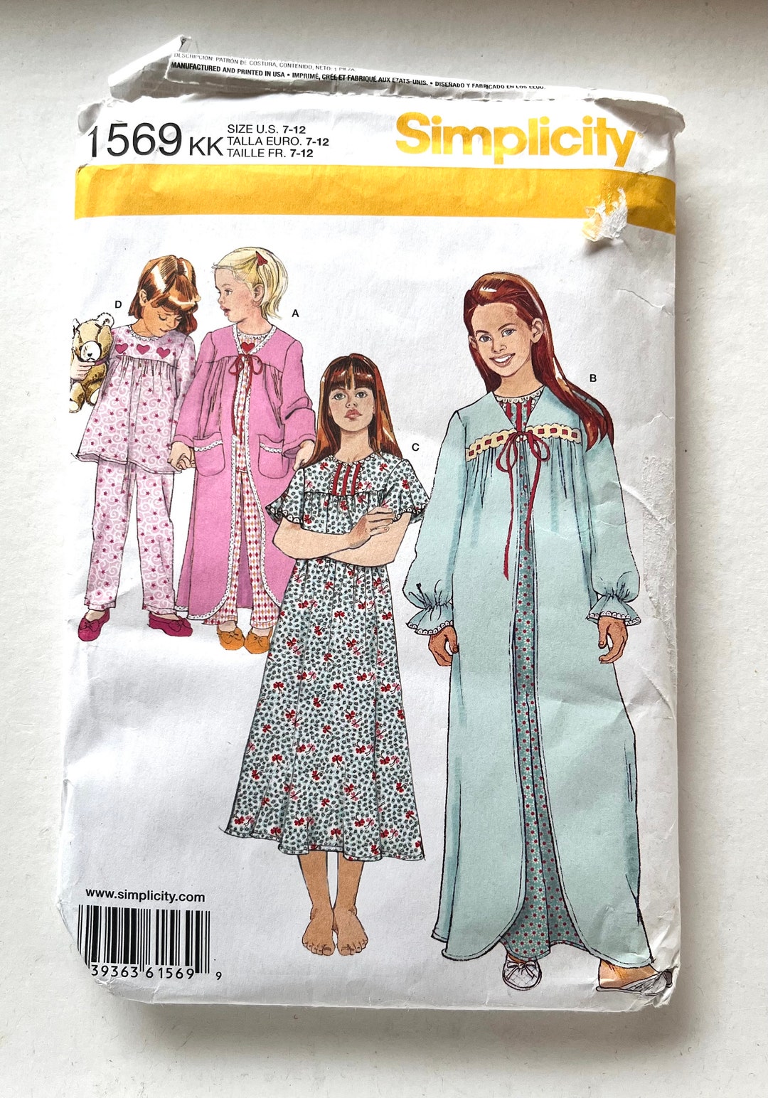 Vintage Girls Nightwear Sewing Pattern/ Vintage Sleepwear Pattern