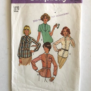 Simplicity 7535 Vintage 1970’s pattern/ Vintage 1970&#39;s top sewing pattern/ 1970&#39;s vintage sewing pattern