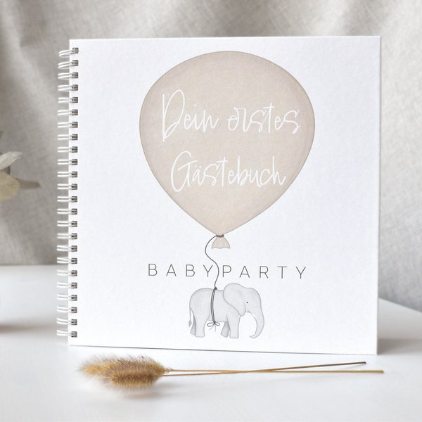 Guestbook Baby Shower Ring Binder | Elephant