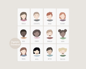 Carte dei sentimenti | Flashcard Montessori | DOWNLOAD DIGITALE
