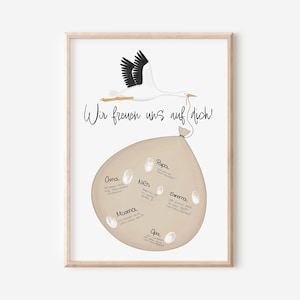Guest Book Poster Baby Shower Stork