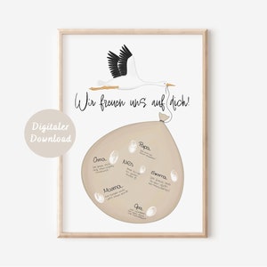 Guest Book Poster Baby Shower Stork | DIGITAL DOWNLOAD