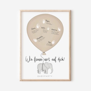 Guestbook Poster Baby Shower | elephant