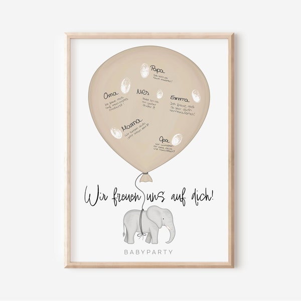 Guestbook Poster Baby Shower | elephant