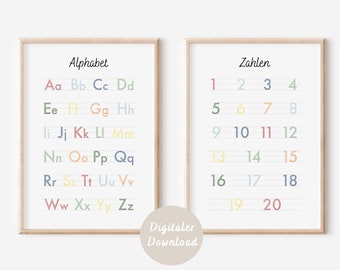 Poster Alphabet & Numbers | Montessori learning poster for children | DIGITAL DOWNLOAD