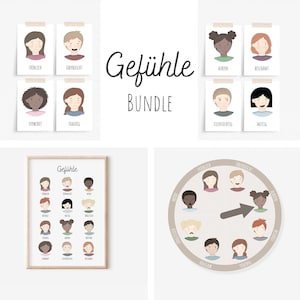 Bundle feelings | Feelings poster + feelings cards + feelings wheel / feelings clock