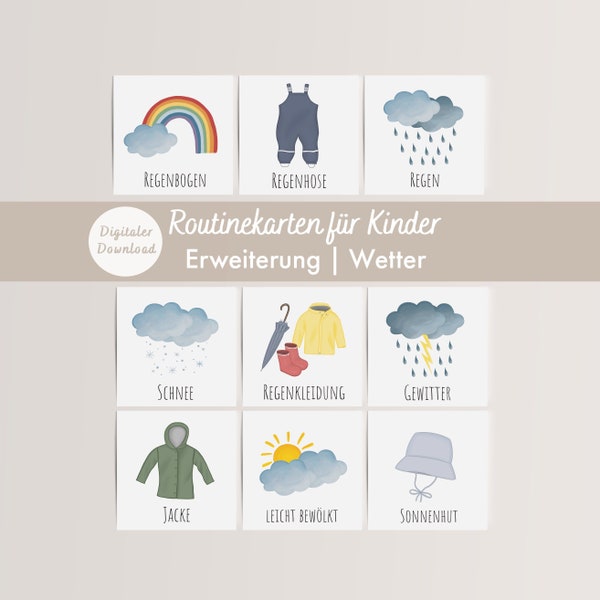 Routine cards children | Extension Weather | DIGITAL DOWNLOAD