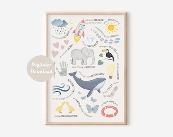 Poster Affirmations Beige Positive Beliefs | Affirmation poster children | DIGITAL DOWNLOAD