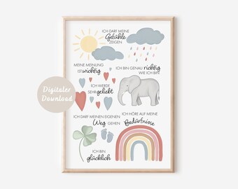 Poster affirmations of positive beliefs | Affirmation posters for children | DIGITAL DOWNLOAD