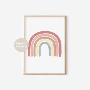 Poster Regenbogen | Boho Kinderzimmer Bild | DIGITALER DOWNLOAD