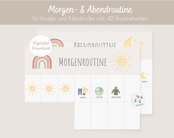 Morning routine and evening routine for children and toddlers | Boho Good Morning/Evening Plan | DIGITAL DOWNLOAD