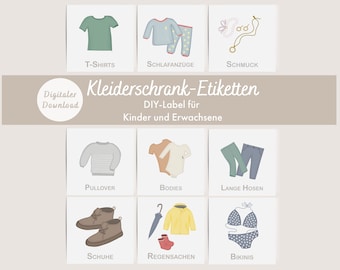 Etichette per abbigliamento fai da te | Più ordine nell'armadio di bambini e adulti | DOWNLOAD DIGITALE