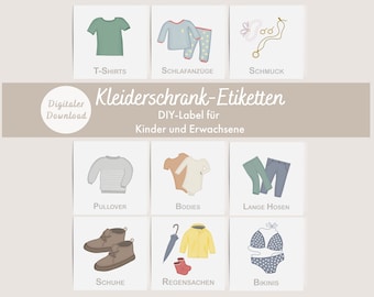 Clothing Labels DIY | More order in the wardrobe for children and adults | DIGITAL DOWNLOAD