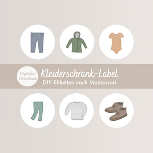 ラベルワードローブDIY |モンテッソーリ団体の子供服 |デジタルダウンロード