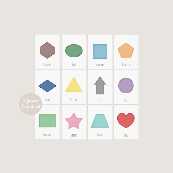 Shape Cards | Montessori flashcards | DIGITAL DOWNLOAD