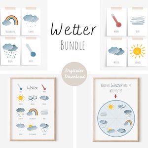 Wetter Bundle | Wetter Poster + Wetter Karten + Wetterrad / Wetteruhr | DIGITALER DOWNLOAD