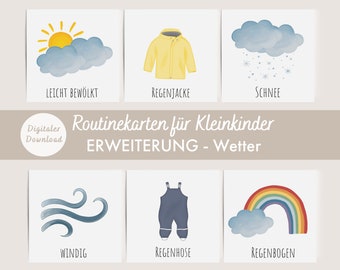 Routinekarten Kleinkinder | Erweiterung Wetter | DIGITALER DOWNLOAD